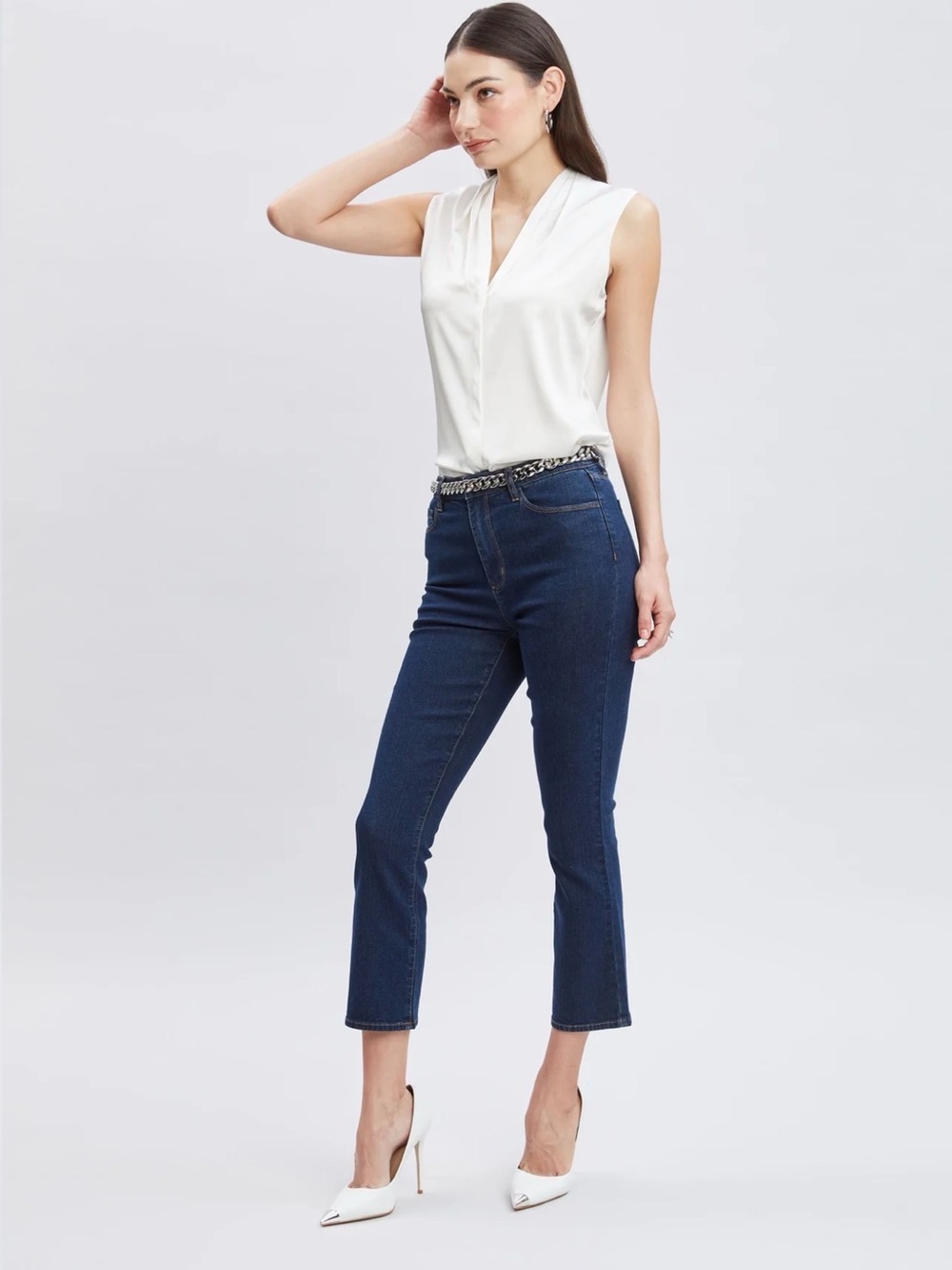 Elie Tahari Dark Wash Cropped Jeans